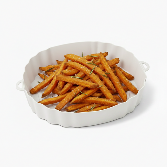 AxonBay Siliconen Airfryer Mandje 18 cm – Grijs