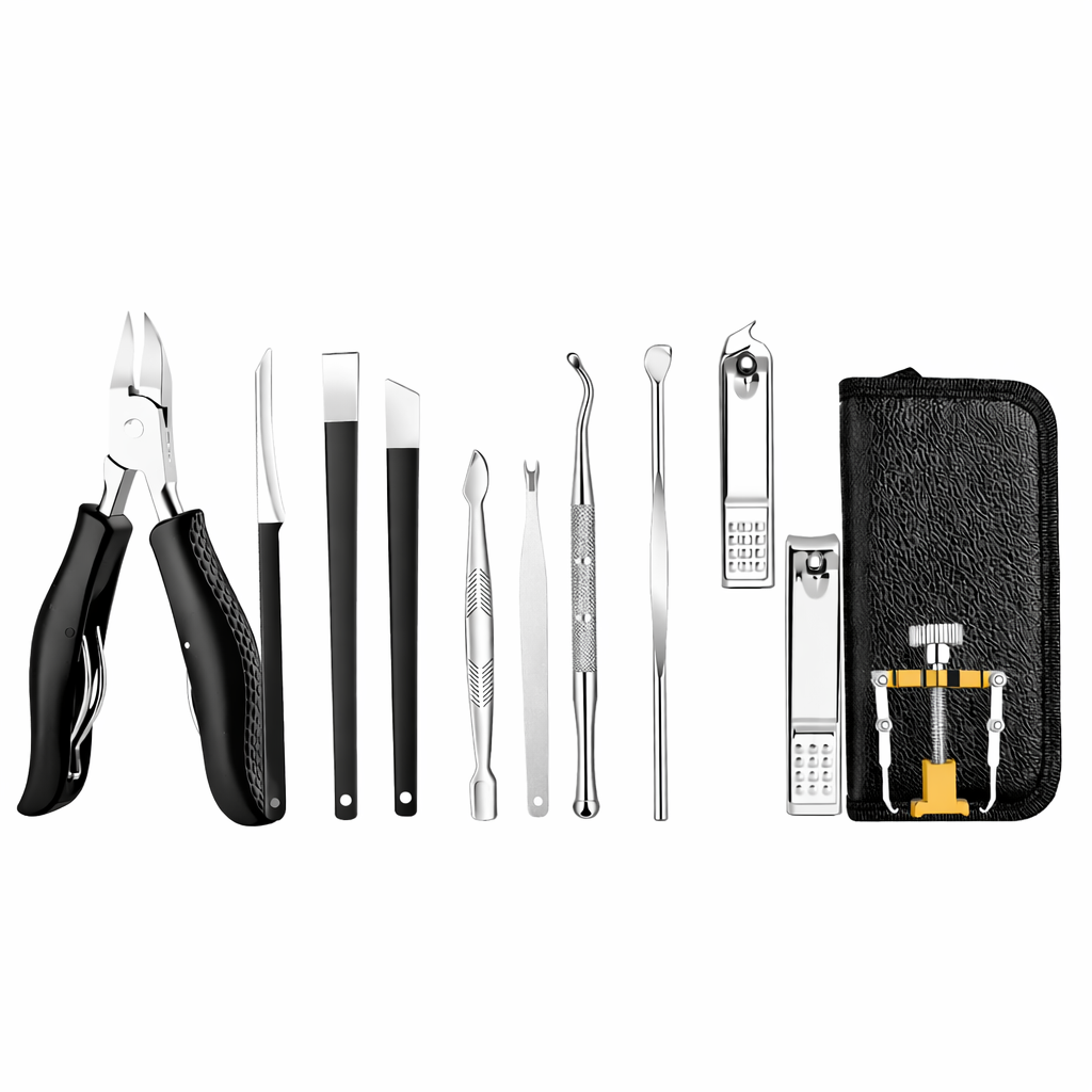 AxonBay Nagelknipper Set 12-delig – Pedicure & Manicure met Reisetui