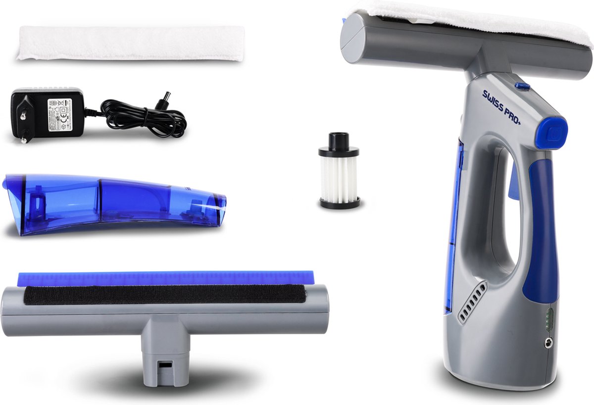 Swiss Pro+ Window Vac WV 6 Black Edition – Streeploos Schoon | Limited Black‑Yellow Design | Inclusief Smalle Zuigmond