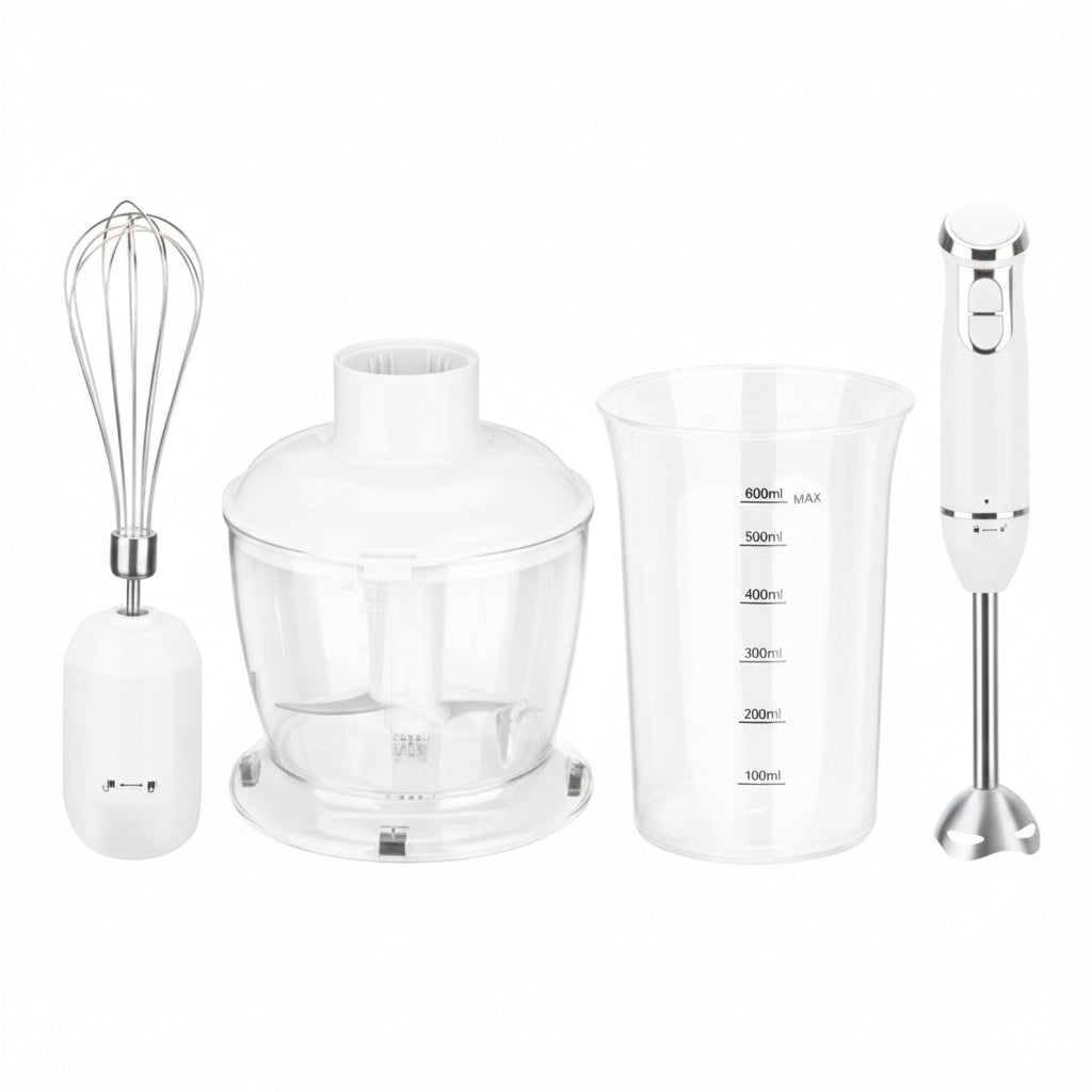 Swiss Pro+ Staafmixerset – 700W | 3‑in‑1 Pureerstaaf, Garde & Hakmolen | RVS | Multifunctioneel Keukenapparaat