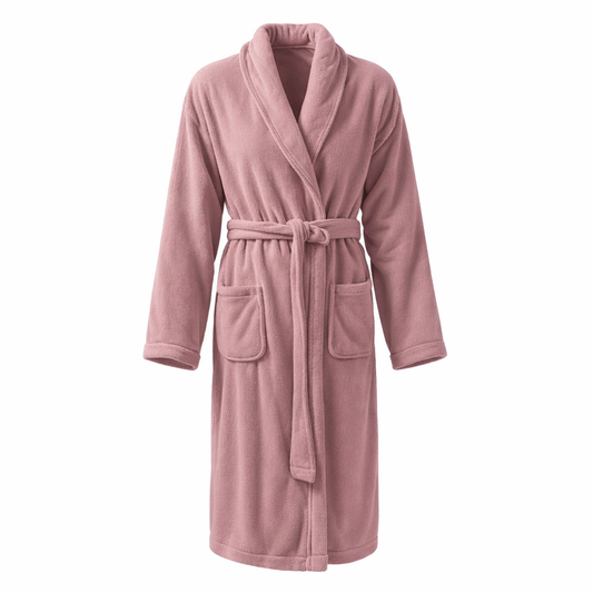 Dreamhouse Badjas Coral Fleece S/M – Poederroze – 280 gsm – Anti-Allergisch