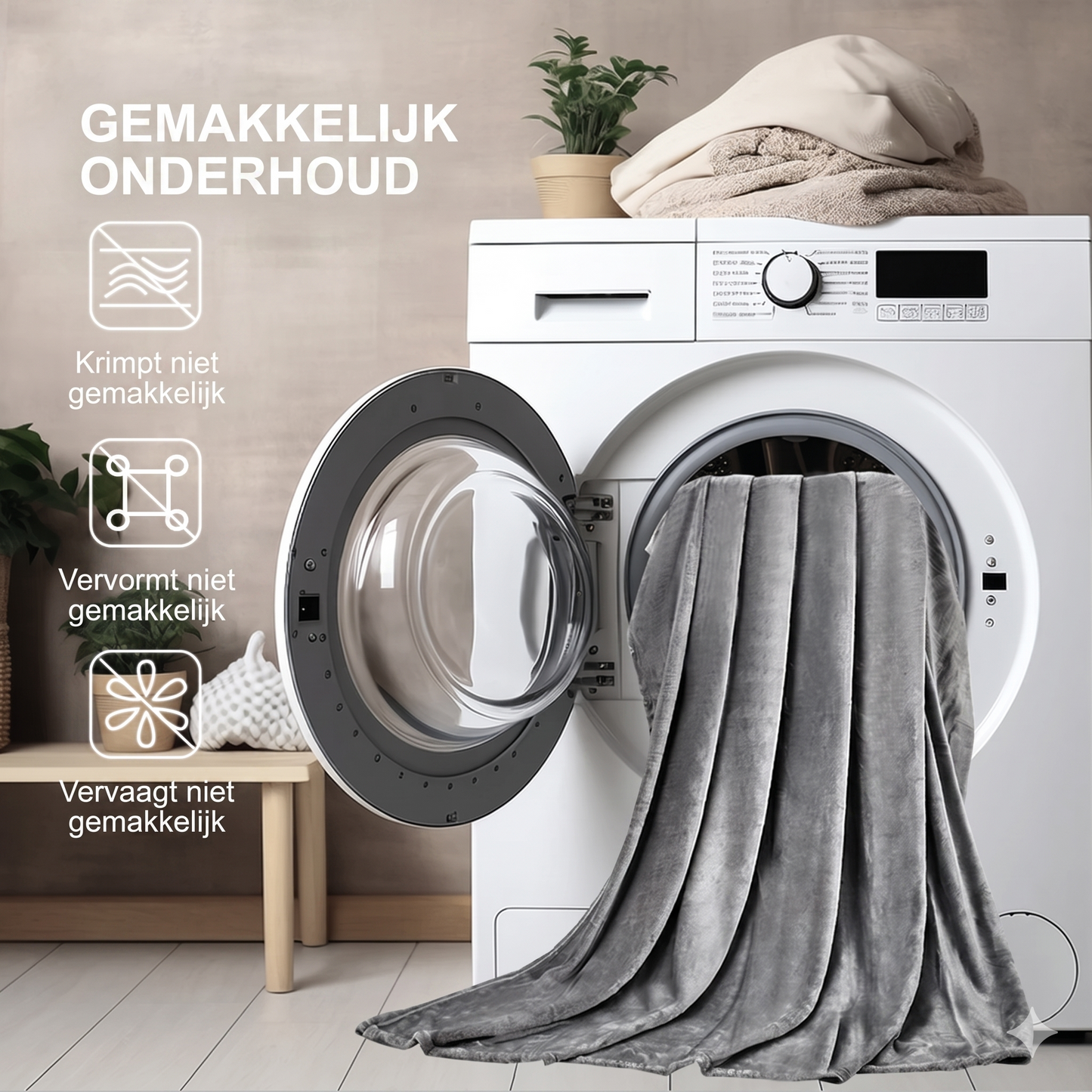 AxonBay Flanellen Deken 229×273 cm – Muisgrijs – Extra Zacht & Warm