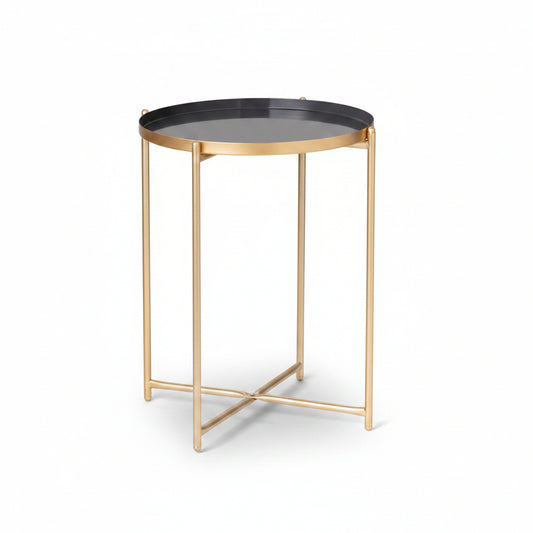 Lifa Living Bijzettafel Ella – Grijs & Goud – 100% Metaal – Minimalistisch