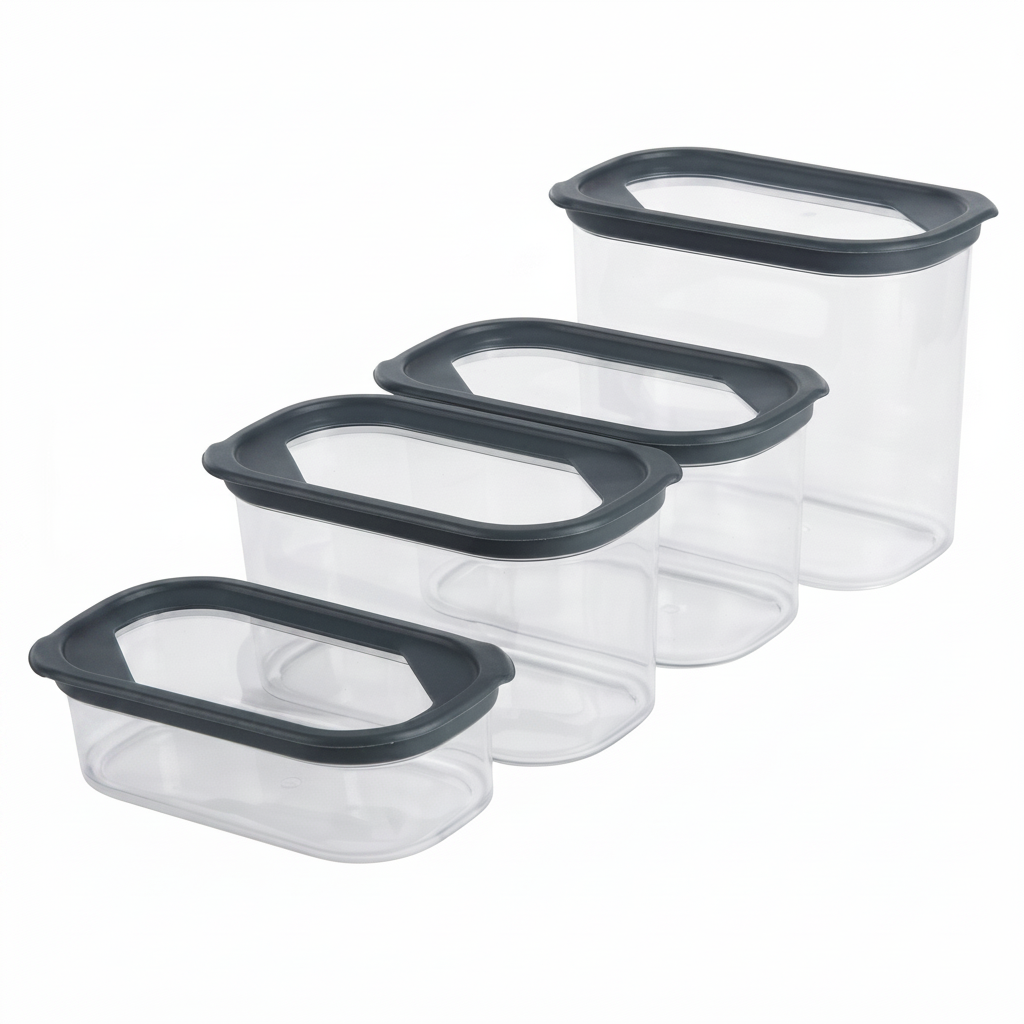 Moritz & Moritz – Set van 4 Voorraaddozen | Stapelbaar & Transparant | Voor Droge Voeding