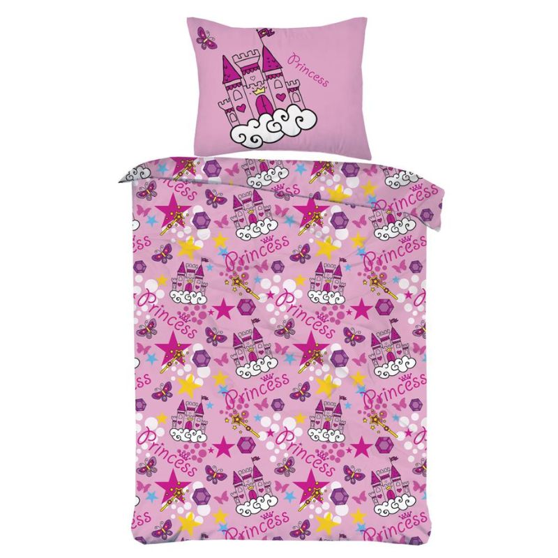 Princess Dekbedovertrek 140×220 – Zacht Katoen Blended & Inclusief Kussensloop (Husch)