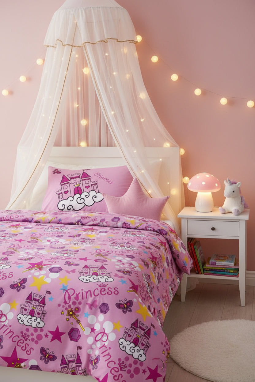 Princess Dekbedovertrek 140×220 – Zacht Katoen Blended & Inclusief Kussensloop (Husch)