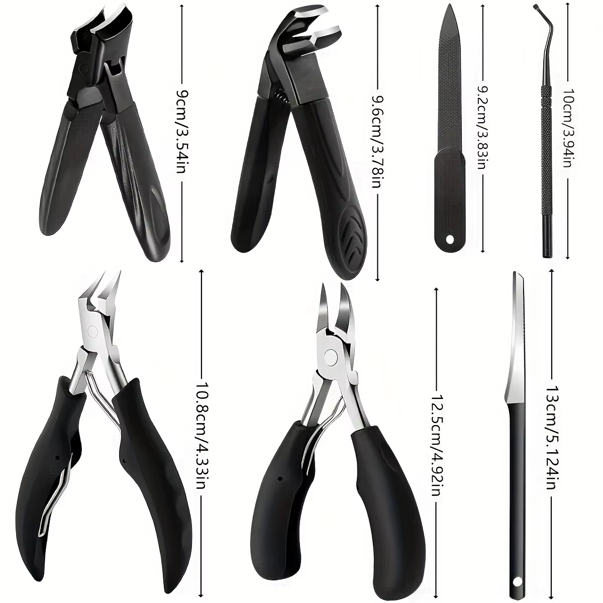 AxonBay Pedicure Set 7-delig voor Senioren – Extra Sterke Teennagelknipper – Dikke Nagels