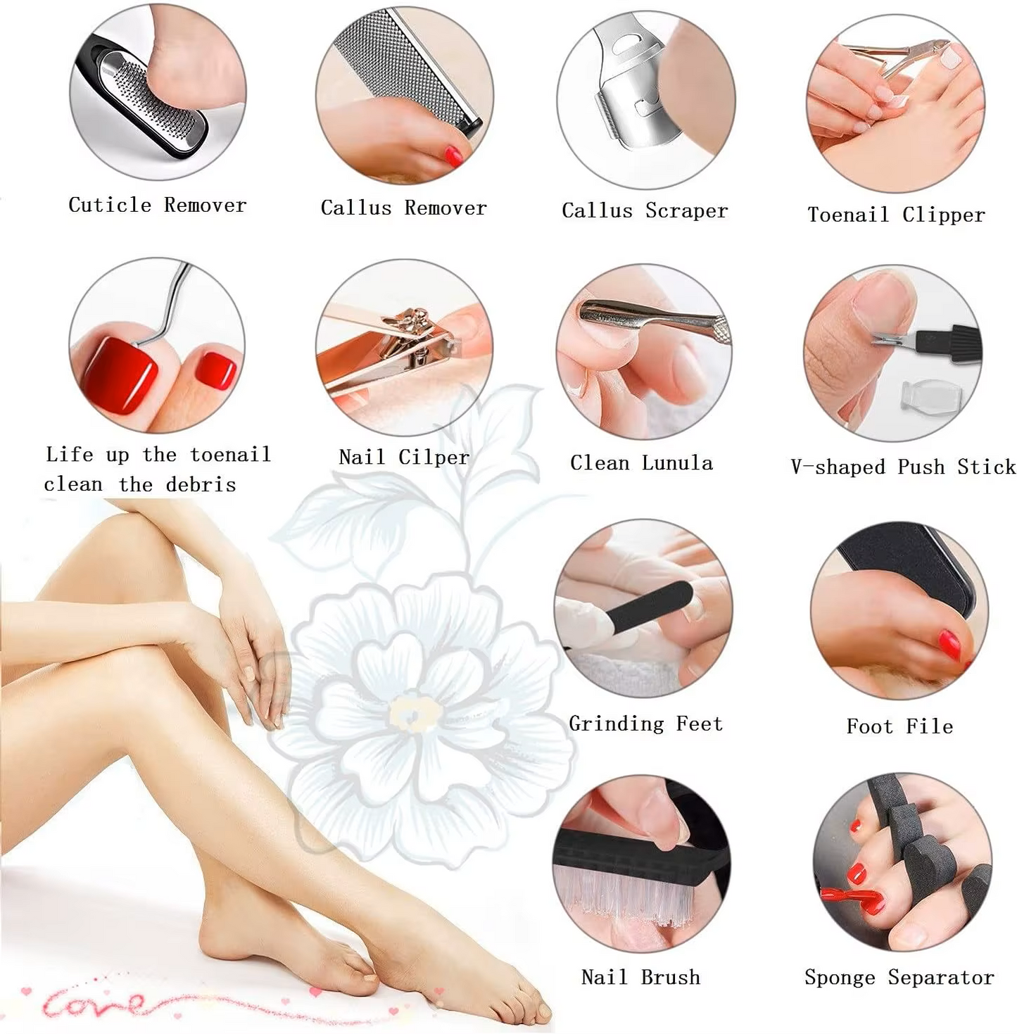 AxonBay Pedicure Set 23-delig – Voetverzorging tegen Eelt – Manicure & Pedicure Tools