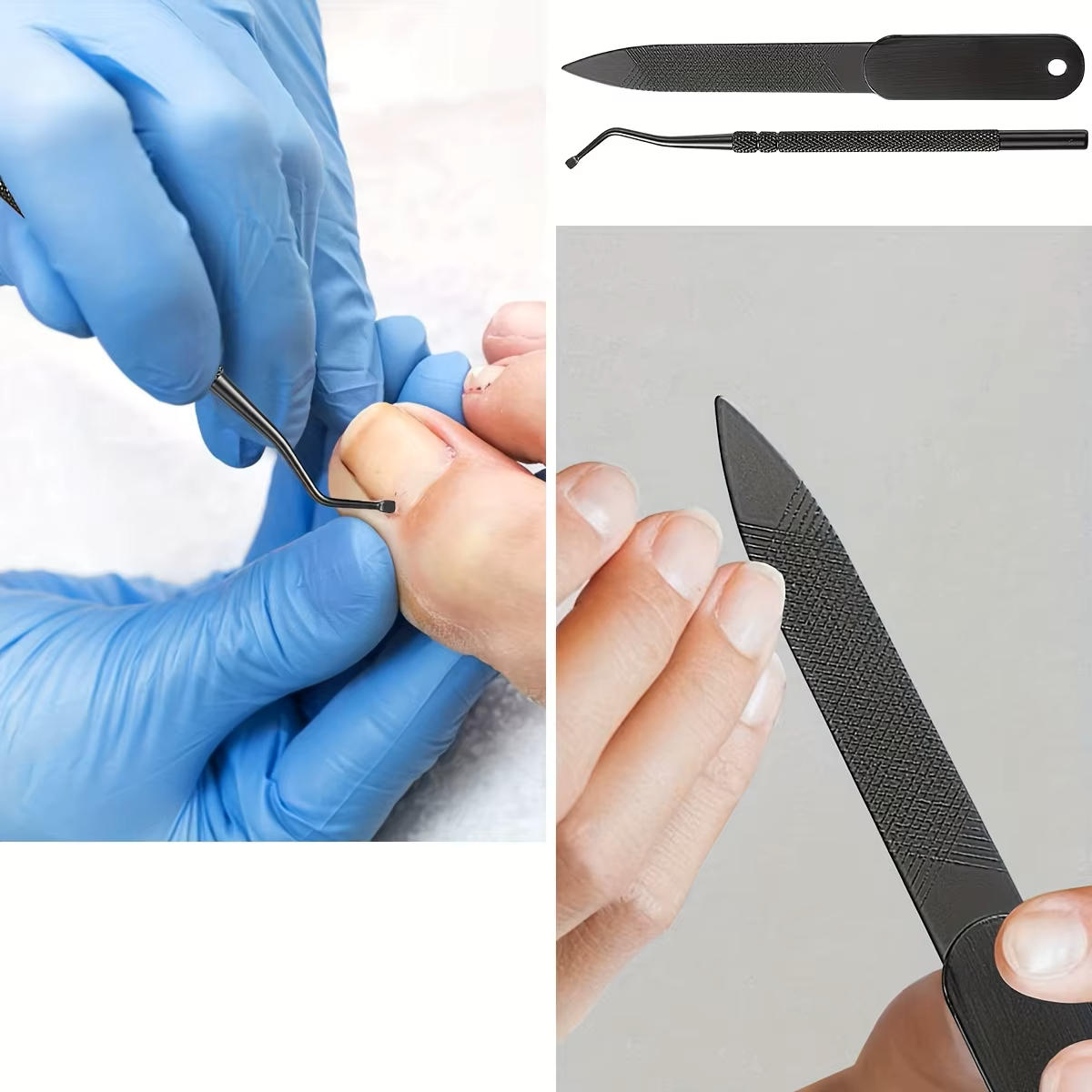 AxonBay Pedicure Set 7-delig voor Senioren – Extra Sterke Teennagelknipper – Dikke Nagels