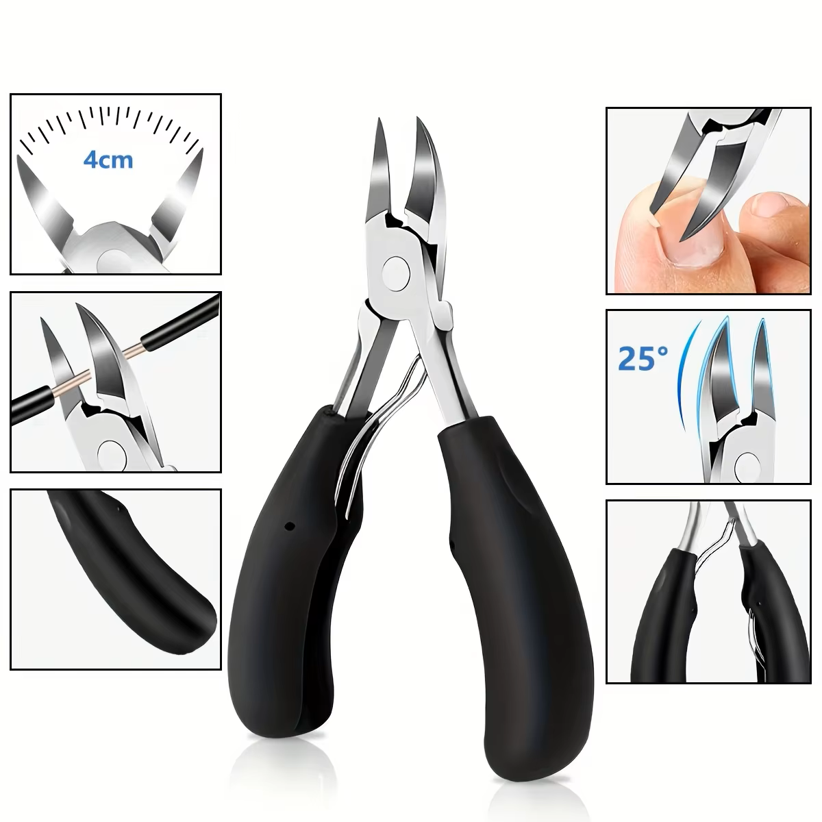 AxonBay Pedicure Set 7-delig voor Senioren – Extra Sterke Teennagelknipper – Dikke Nagels