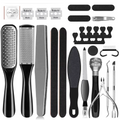 Pedicure Set 23-delig – Professionele Voetverzorgingsset tegen Eelt en Dode Huid – Manicure en Pedicure Tools voor Dikke Nagels