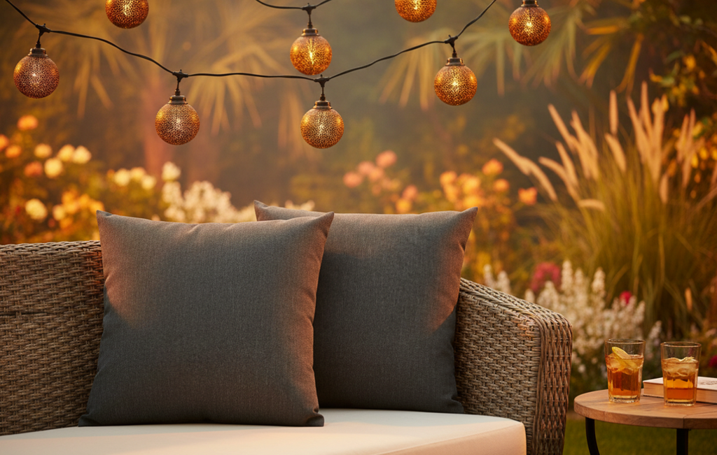 Unique Living | Kussen Kiko outdoor 45x45cm green | Kussen woonkamer of slaapkamer
