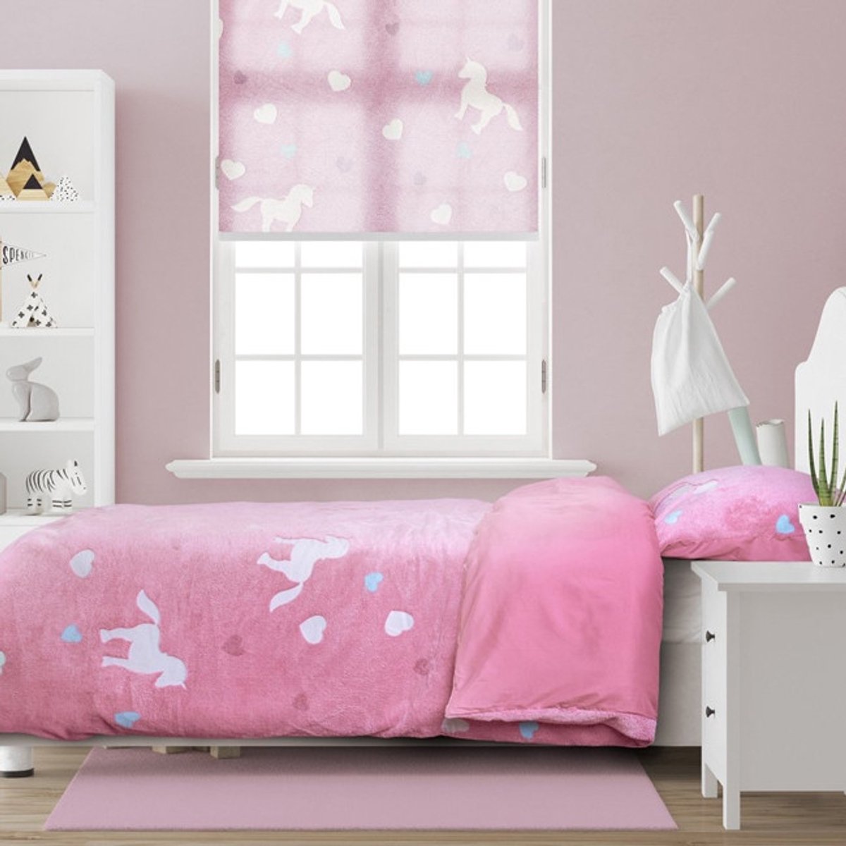 Sleeptime Glow in the Dark Unicorn Dekbedovertrek - 140x200/220 + 1 kussensloop 60x70 - Roze