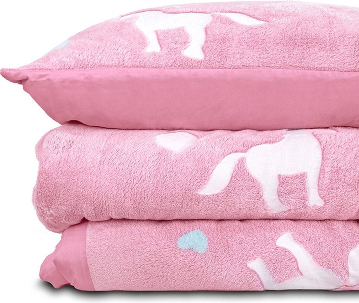 Sleeptime Glow in the Dark Unicorn Dekbedovertrek - 140x200/220 + 1 kussensloop 60x70 - Roze