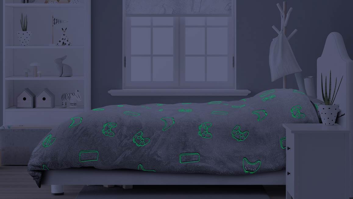 Sleeptime dekbedovertrek Glow in the dark Games Multi 140 x 200/220 cm