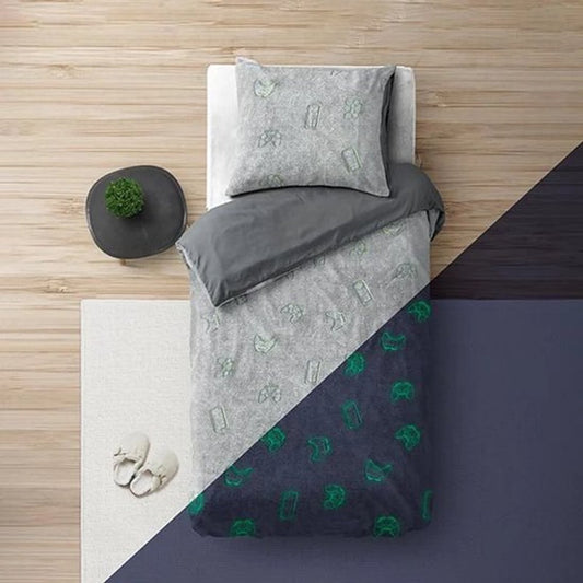 Sleeptime Dekbedovertrek Glow in the Dark Sport 140×220 cm – Grijs