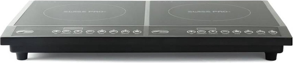 Swiss Pro+ Dubbele Inductiekookplaat SP‑DIP2000.2 (2‑pits, compact, ideaal voor vakantieverblijven)