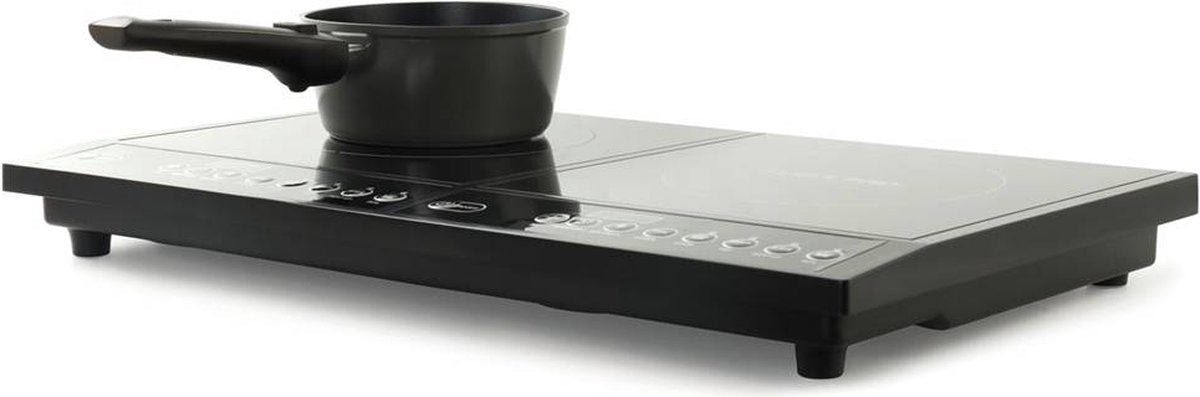 Swiss Pro+ Dubbele Inductiekookplaat SP‑DIP2000.2 (2‑pits, compact, ideaal voor vakantieverblijven)