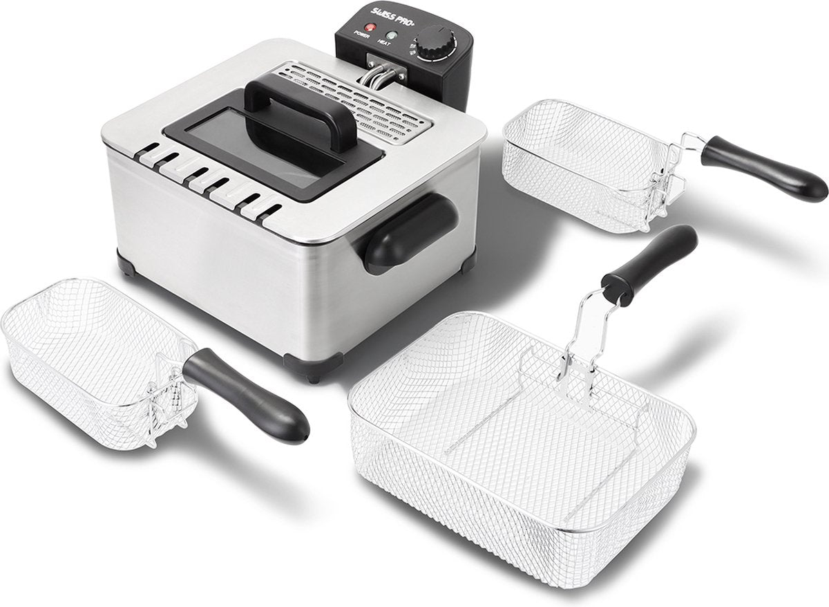 Swiss Pro+ Friteuse 5 Liter (SP‑DFRY5L) – Rookvrij, Krachtig & Ideaal voor Grote Gezinnen