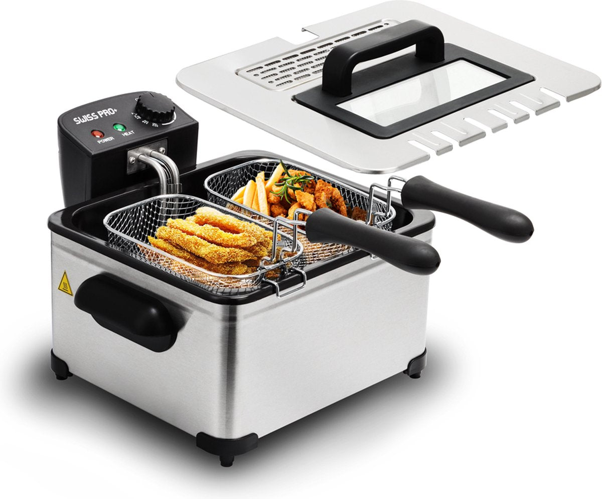 Swiss Pro+ Friteuse 5 Liter (SP‑DFRY5L) – Rookvrij, Krachtig & Ideaal voor Grote Gezinnen