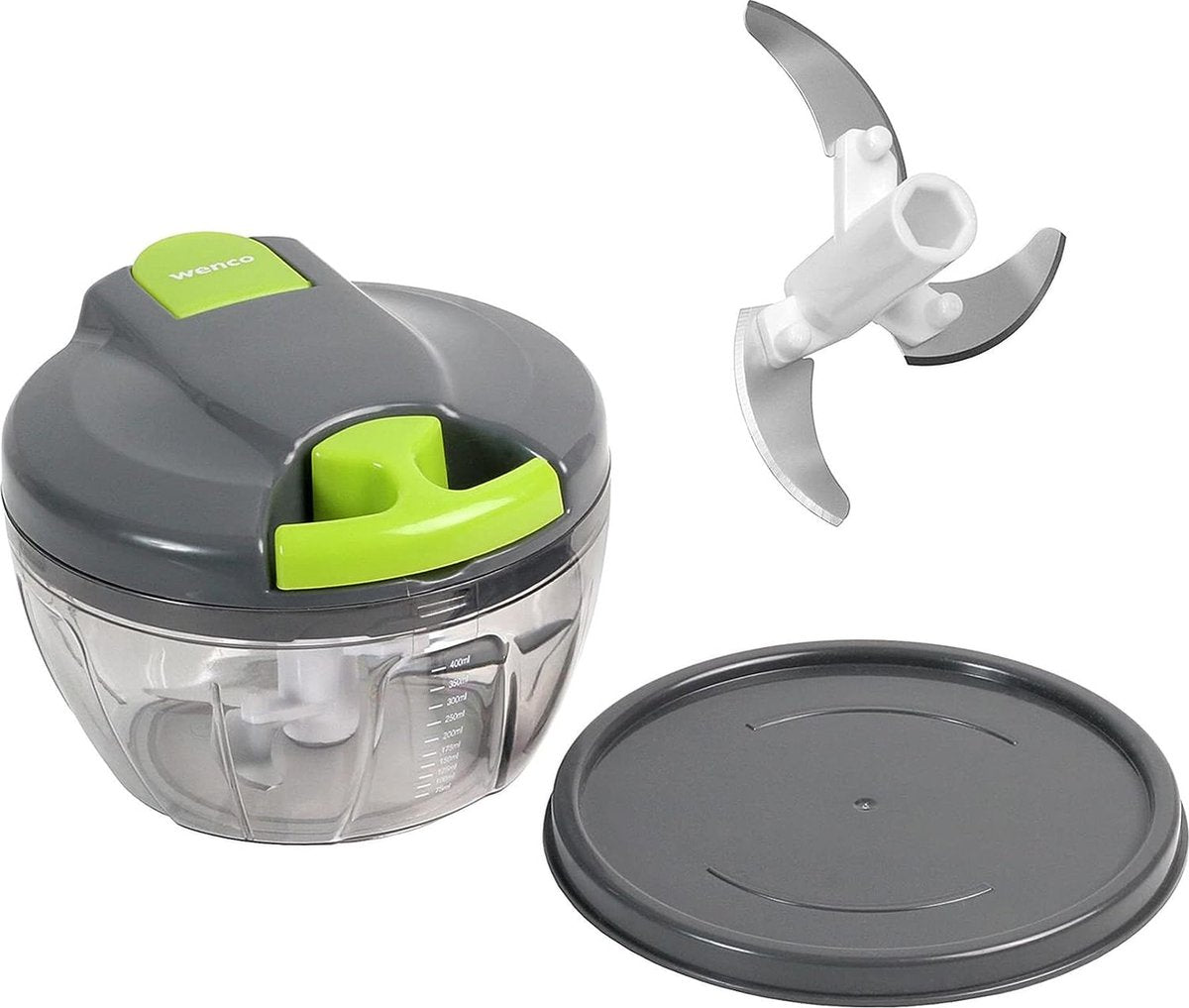 Wenco Groentehakselaar 500 ml – Handmatige Multihakmolen met RVS‑messen