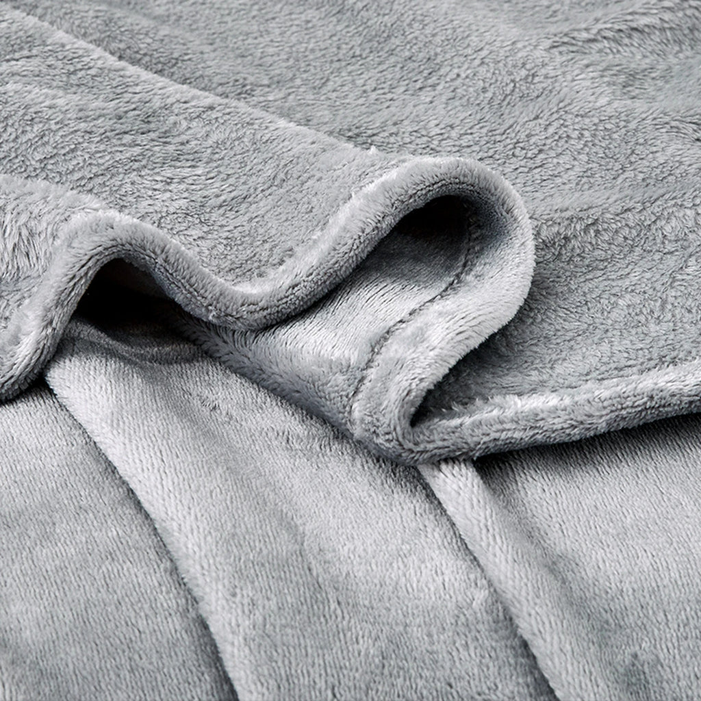Luxe Flanellen Deken – Muisgrijs – 229×273 cm – Extra Zacht & Warm – Perfect voor Vakantie & Koele Zomeravonden